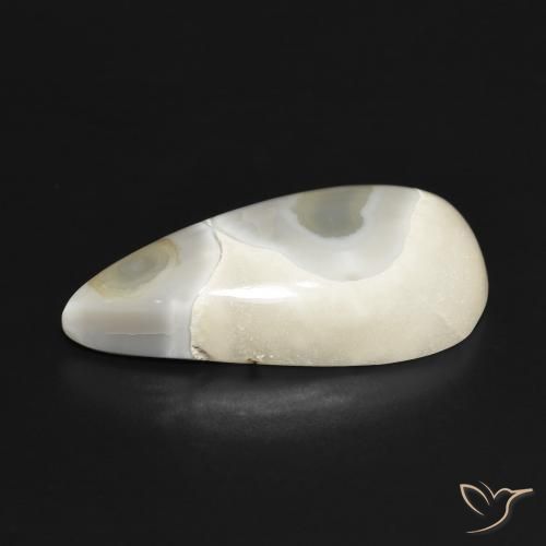 Ágata Branco multicor Natural 18.68ct, Formato de pêra, Opaco
