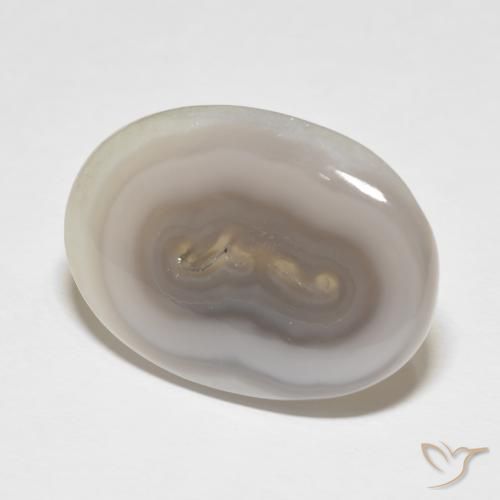 Ágata White Cream Natural 34.15ct, oval, Opaco