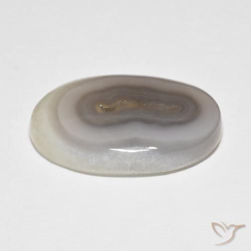 Ágata White Cream Natural 34.15ct, oval, Opaco
