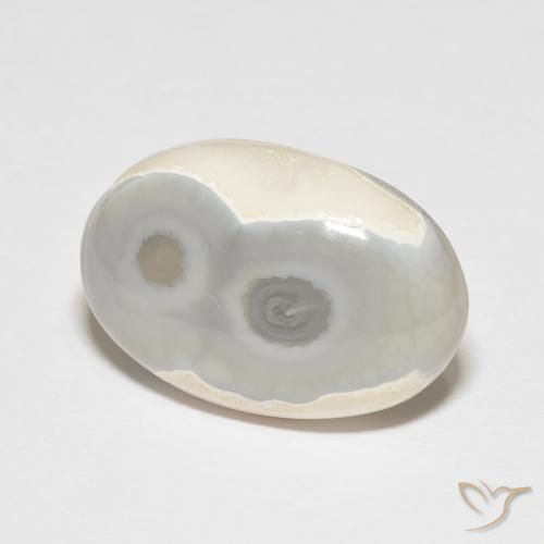 Ágata Branco multicor Natural 18.84ct, oval, Opaco