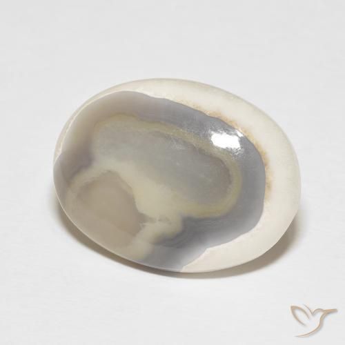 Ágata Branco multicor Natural 13.26ct, oval, Opaco