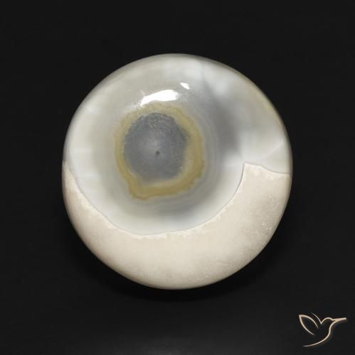16.75ct Natural Branco multicor Ágata, Redondo, Opaco