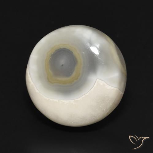 Ágata Branco multicor Natural 16.75ct, Redondo, Opaco
