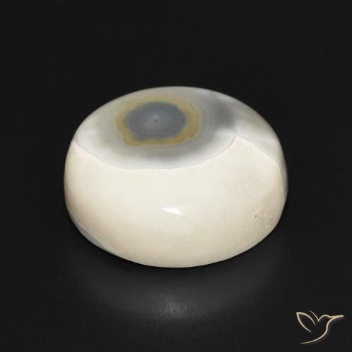 Ágata Branco multicor Natural 16.75ct, Redondo, Opaco