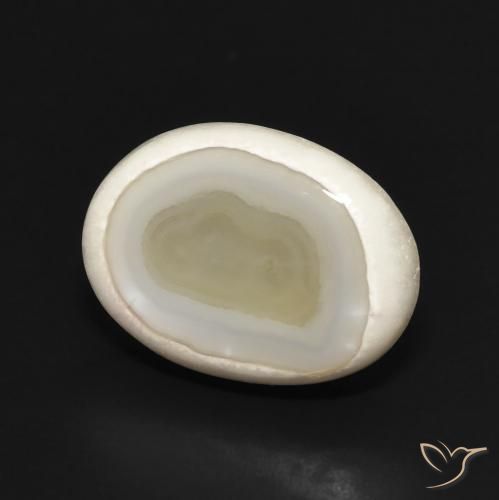 Ágata Branco multicor Natural 8.72ct, oval, Opaco