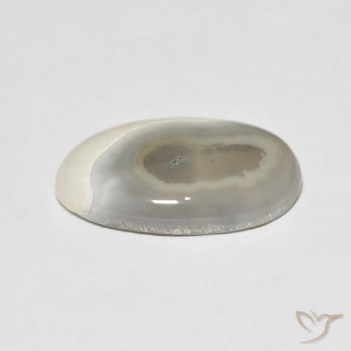 Ágata White Cream Natural 11.57ct, oval, Opaco