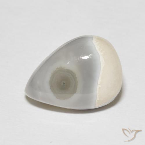 8.53ct Natural branco quente Ágata, Formato de pêra, Opaco