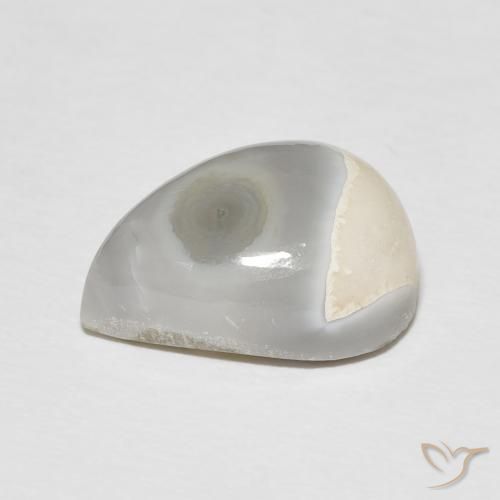 Ágata branco quente Natural 8.53ct, Formato de pêra, Opaco