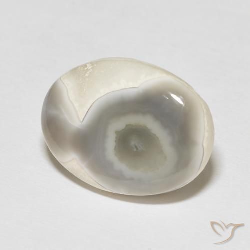 Ágata Off white Natural 14.26ct, oval, Opaco