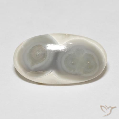 16.39ct Natural Creme branco Ágata, oval, Opaco, Photo A
