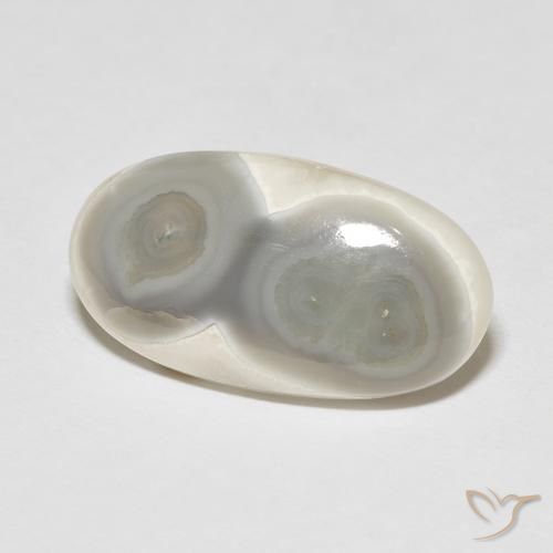 Ágata Creme branco Natural 16.39ct, oval, Opaco
