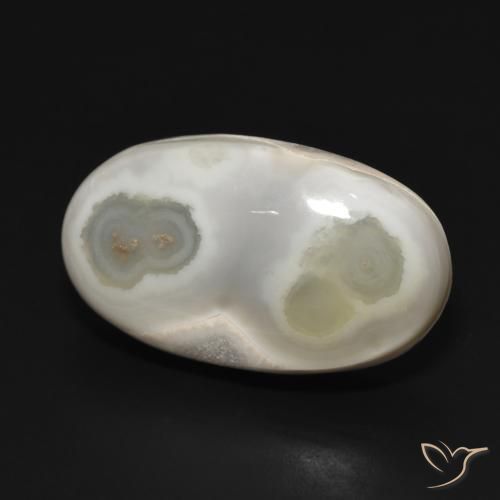 Ágata branco quente Natural 29.67ct, oval, Opaco