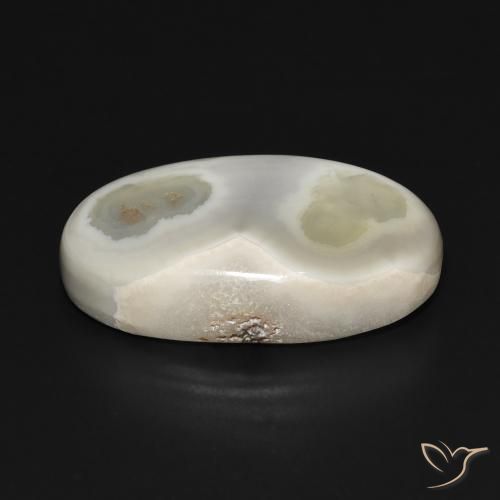Ágata branco quente Natural 29.67ct, oval, Opaco
