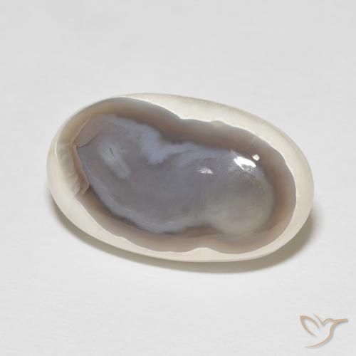 Ágata Branco multicor Natural 22.38ct, oval, Opaco