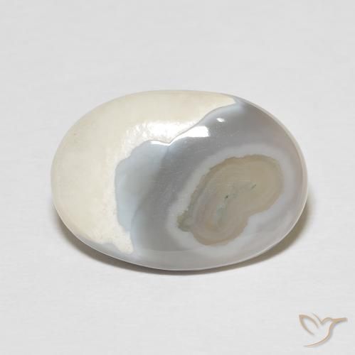 8.92ct Natural Branco multicor Ágata, oval, Opaco