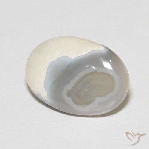 Ágata Branco multicor Natural 8.92ct, oval, Opaco