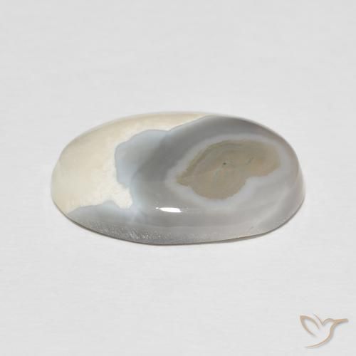 Ágata Branco multicor Natural 8.92ct, oval, Opaco