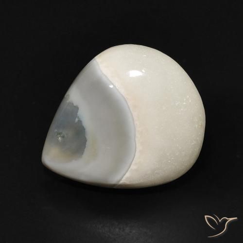 7.58ct Natural Off white Ágata, Formato de pêra, Opaco