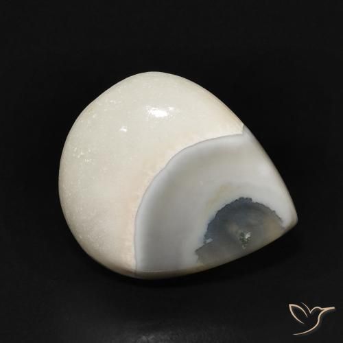 Ágata Off white Natural 7.58ct, Formato de pêra, Opaco