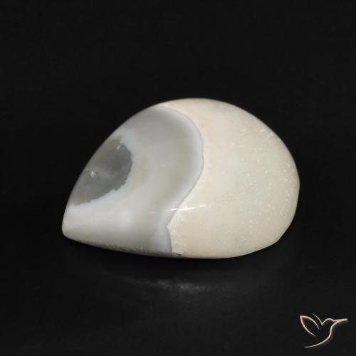 Ágata Off white Natural 7.58ct, Formato de pêra, Opaco