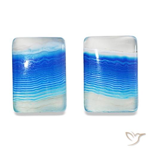 16.94ctw Multicolor azul Ágata Pedras Preciosas, baguete, Transparente