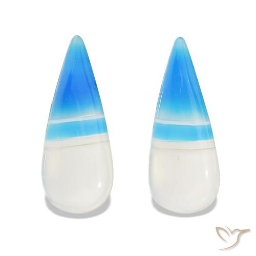 Pedras preciosas de Ágata Multicolorido natural de 24.93 ct, Formato de pêra, Transparente