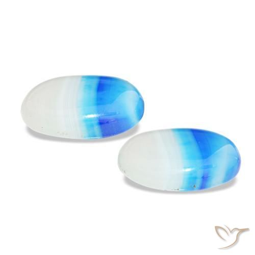 Pedras preciosas de Ágata Multicolorido natural de 24.51 ct, Corte Oval, Translúcido