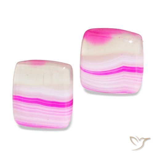 Pedras preciosas de Ágata Multicolorido natural de 16.57 ct, Almofada cortada, Transparente