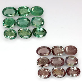 Pedras preciosas de alexandrita multicolorido natural de  ct, corte oval, VS