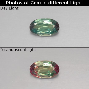 Alexandrite Verde/Vermelho Natural 0.21ct, Corte Oval, VS