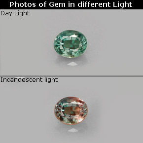Alexandrita multicolorido natural 0,33ct, corte oval, VS-SI