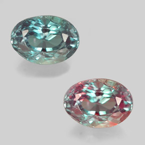 Alexandrita multicolorido natural 0,45ct, corte oval, VS