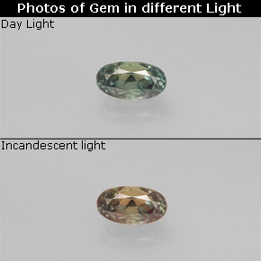 Alexandrita multicolorido natural 0,37ct, corte oval, VVS-VS