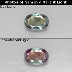 Alexandrita multicolorido natural 0,34ct, corte oval, VVS-VS