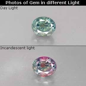 Alexandrita multicolorido natural 0,36ct, corte oval, VVS-VS