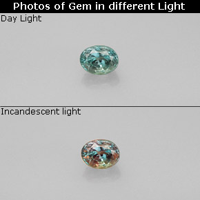 Alexandrita multicolorido natural 0,31ct, corte oval, VVS-VS