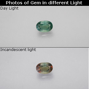 Alexandrite Verde/Vermelho Natural 0.28ct, Corte Oval, VS