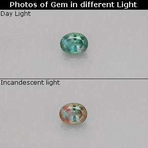 Alexandrita multicolorido natural 0,26ct, corte oval, VS