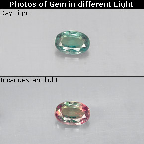 Alexandrite Verde/Vermelho Natural 0.11ct, Corte Oval, VS