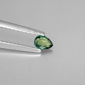 Alexandrita multicolorido natural 0,14ct, formato de pêra, VS