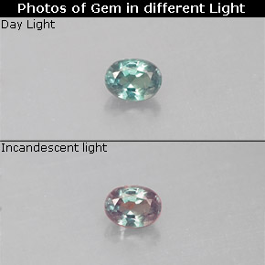 Alexandrite Verde/Vermelho Natural 0.09ct, Corte Oval, VS