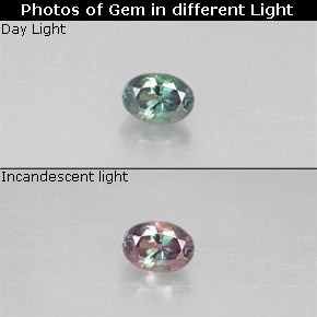 Alexandrita multicolorido natural 0,10ct, corte oval, VS