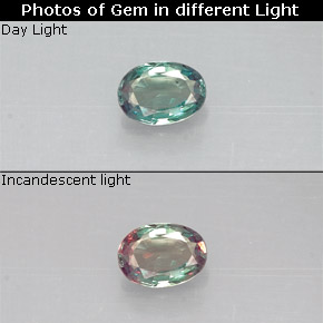 Alexandrita multicolorido natural 0,15ct, corte oval, VS