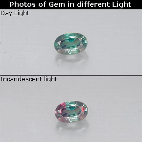Alexandrita multicolorido natural 0,11ct, corte oval, VS