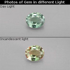 Alexandrita multicolorido natural 0,25ct, corte oval, VVS-VS