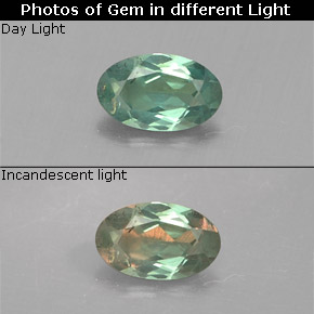 Alexandrite Verde/Vermelho Natural 0.24ct, Corte Oval, VS