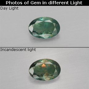 Alexandrite Verde/Vermelho Natural 0.35ct, Corte Oval, VS-SI