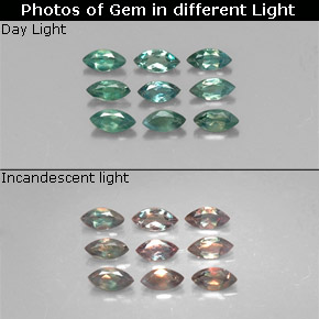 Pedras preciosas de alexandrita multicolorido natural de  ct, marquise, VS