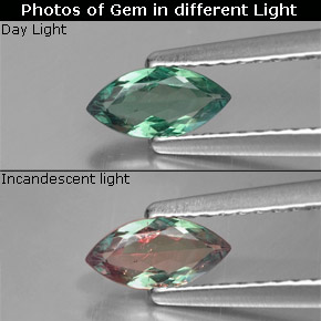 Alexandrite Verde/Vermelho Natural 0.30ct, Marquesa, VS