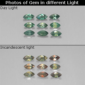 Pedras preciosas de alexandrita multicolorido natural de  ct, marquise, VS